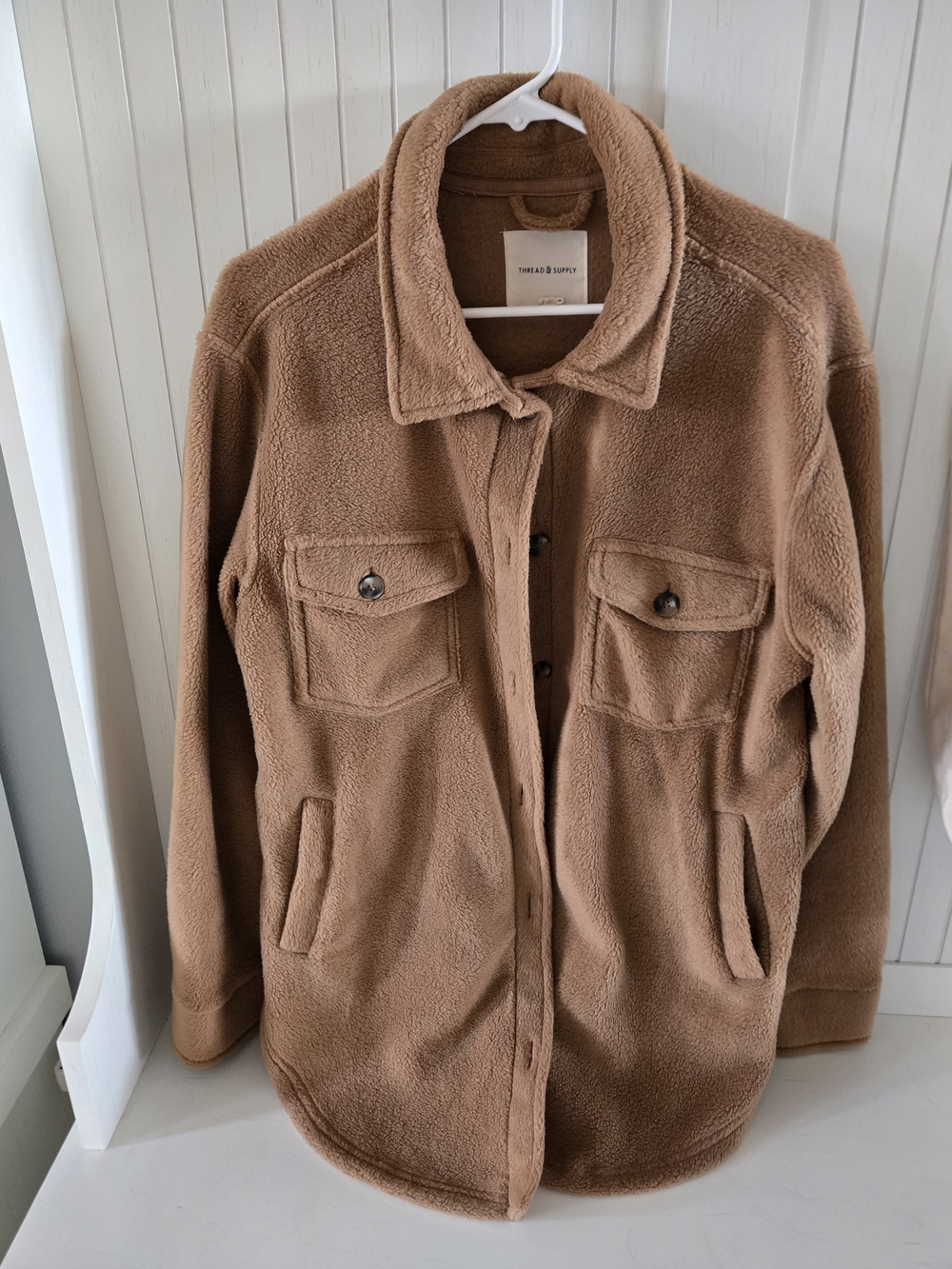 Thread & Supply Women's Super Soft Sherpa Shacket Copper Tan